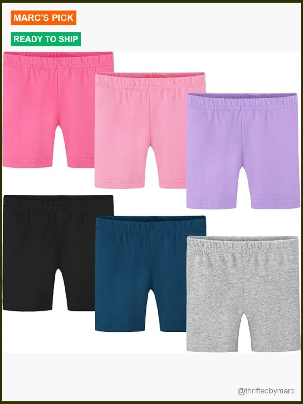 6 Pack Baby Toddler Girls Cotton Bike Shorts Soft Thickened Cartwheel Shorts